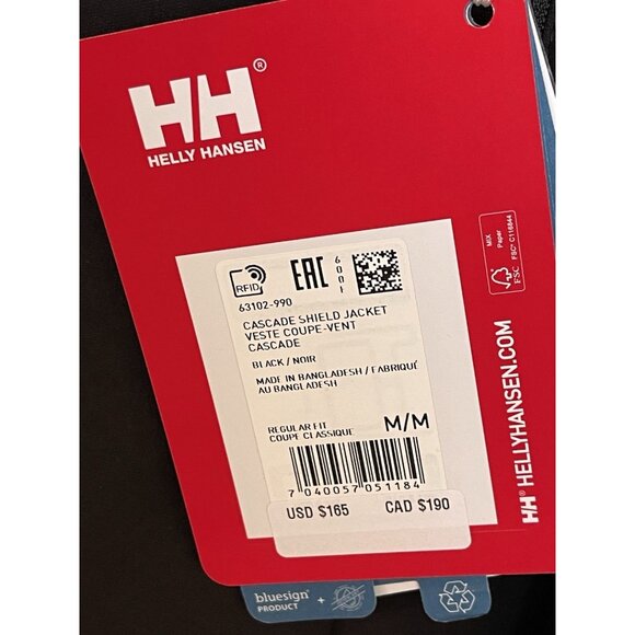 Helly Hansen Mens Cascade Shield Jacket Size Medium Black Hooded $165 - Picture 5 of 8